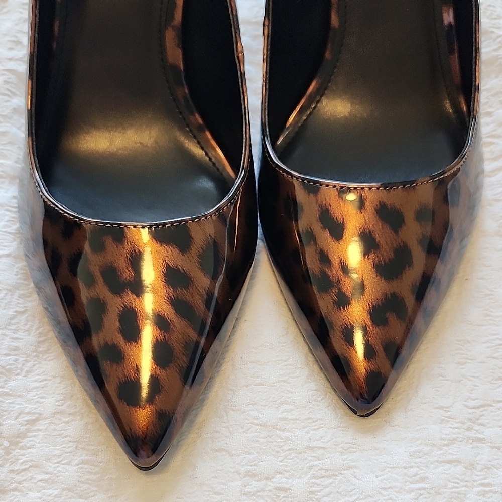 Marc Fisher Brown Leopard Print Heels - Picture 6 of 8